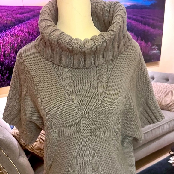 Gianni Bini Gray Short Sleeve Sweater.  Cowl Neck. Size M - Picture 1 of 4